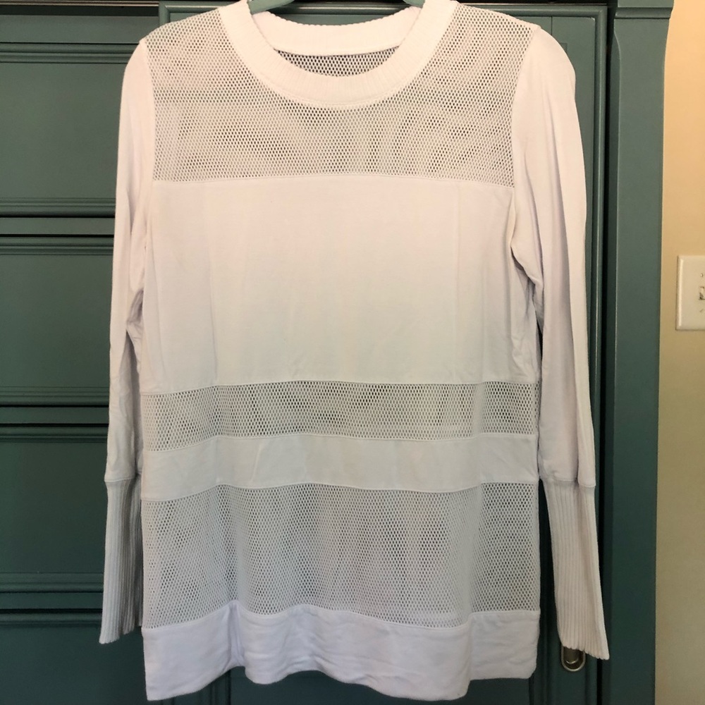 White long sleeve workout top from Alo
